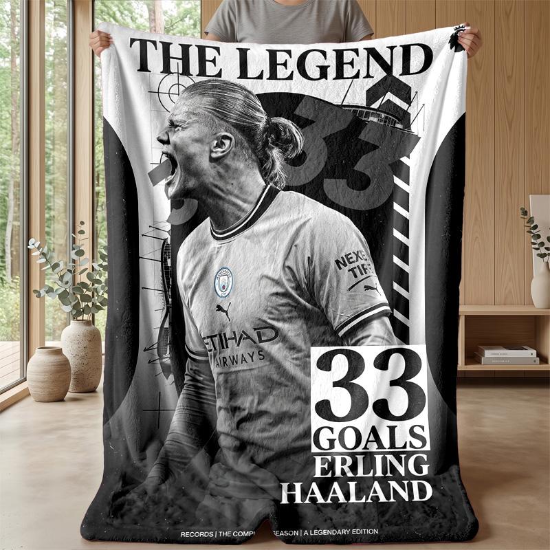 Erling Haaland Weiche Flanell Fleece Decke Leicht Gemütlich Warm Überwurfdecke Für Sofa Bett Heimdeko