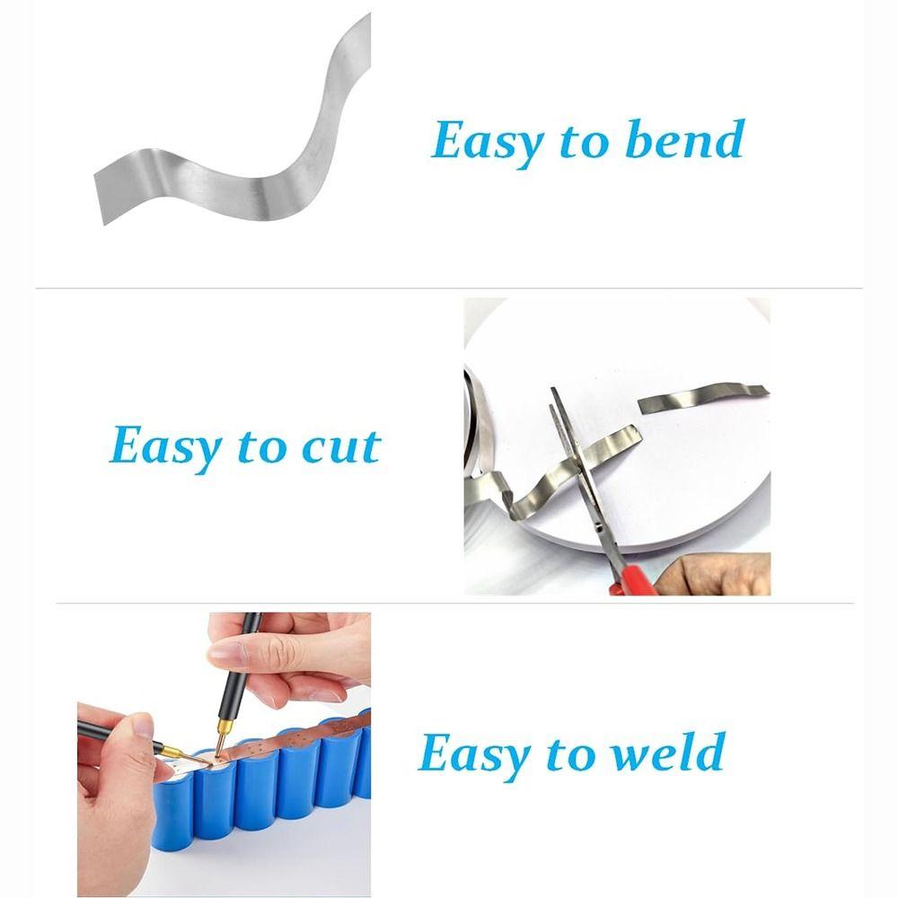 New Nickel 18650 Li-ion Nickel Strip Thickness 0.1mm 10M Pure Nickel Strip Battery Pack Connector Battery Welders