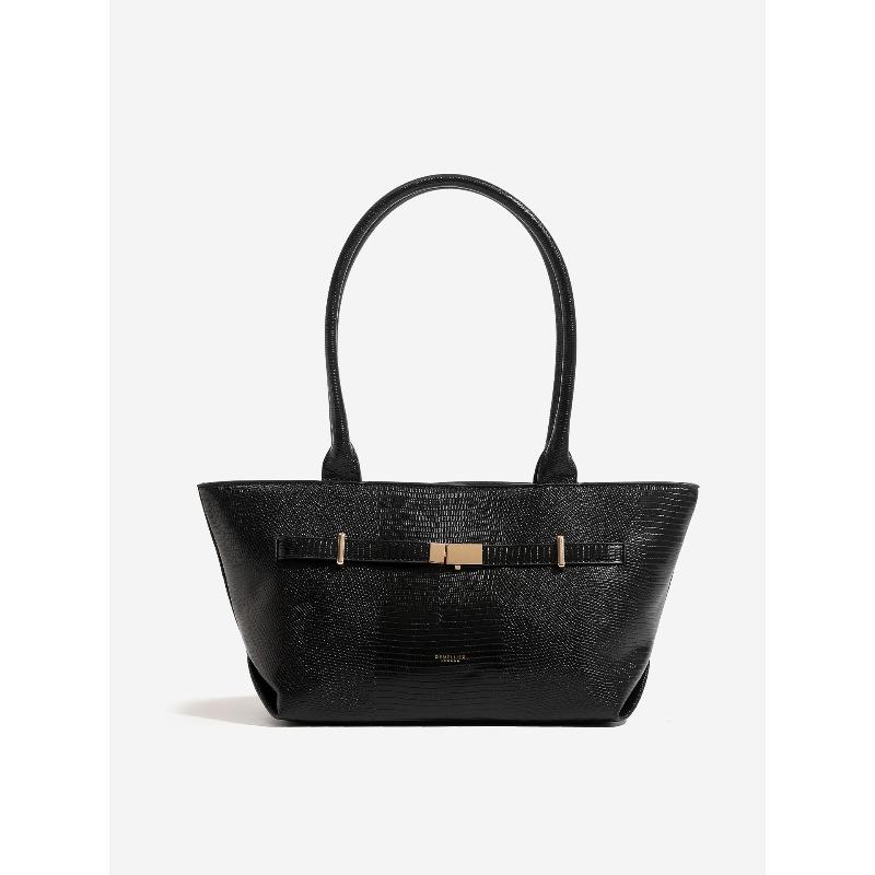 

2 New leather shoulder bag baguette bag Demellier handbag versatile horizontal underarm handle bag women