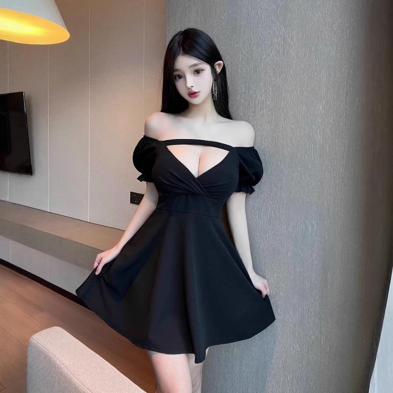 Women's sexy new low-cut dress summer dress night show word short skirt foot therapy foot bath technician work clothes