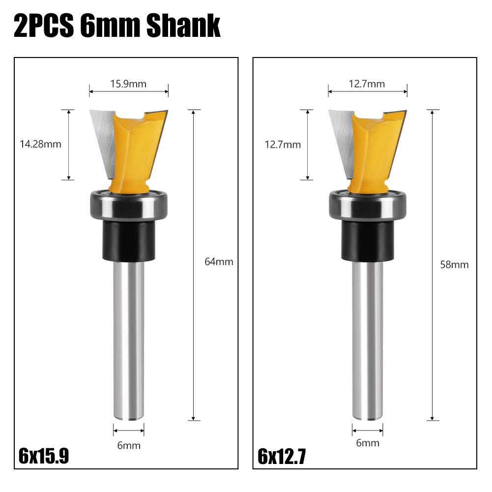 Bearing Imitation Dovetail Knife Slotting Trimming Machine Head Mouth < Unk > Knife 1/4 Handle Tenon Knife Engraving Machine Woodworking Cutter