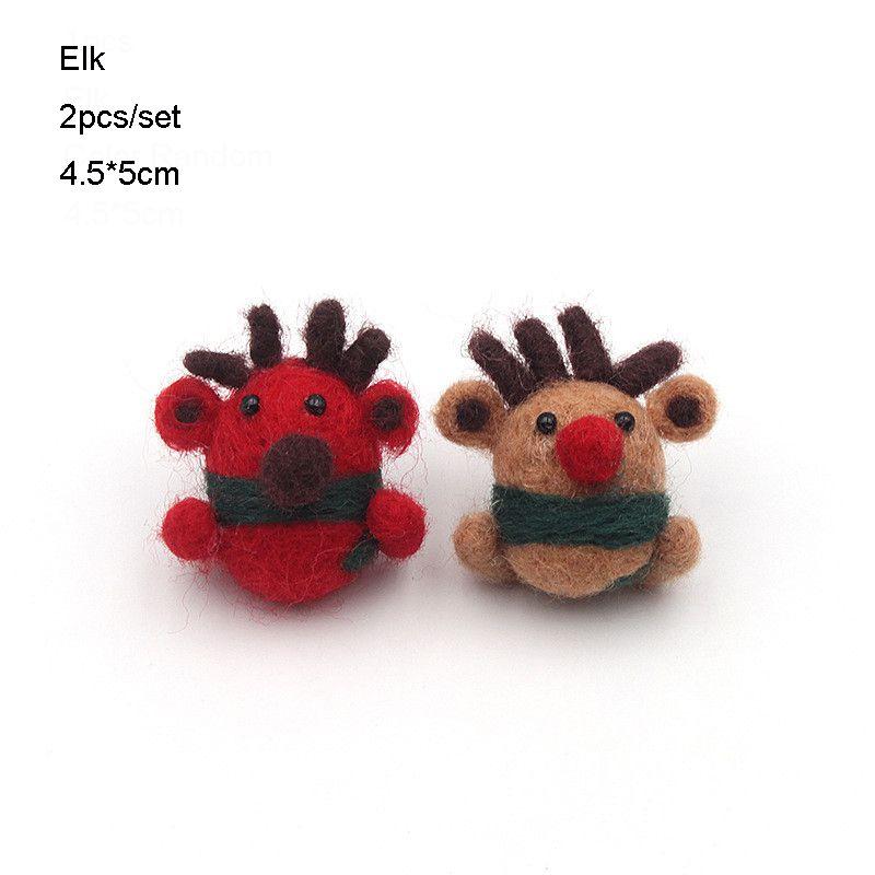 Colecție de Ornamente de Crăciun Frumos Lucrate Manual cu Designuri Unice din Feutru și Lemn pentru Decorarea Casei