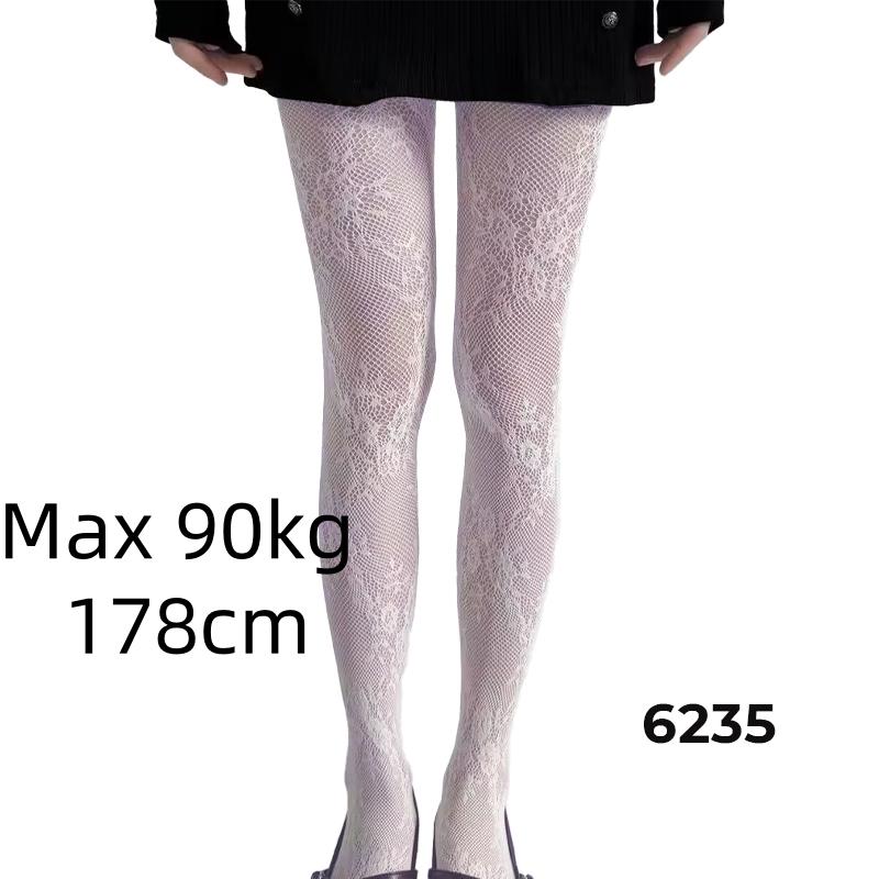 Wedding White Stockings Bridal Tights Floral Nylon Fishnet Tights White Lace Cut-Out Mesh Pantyhose For Women Y2K Plus Size