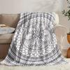 Mandala Blanket Black White Pattern Soft Fleece Throw Gift Home Decor Boho Theme
