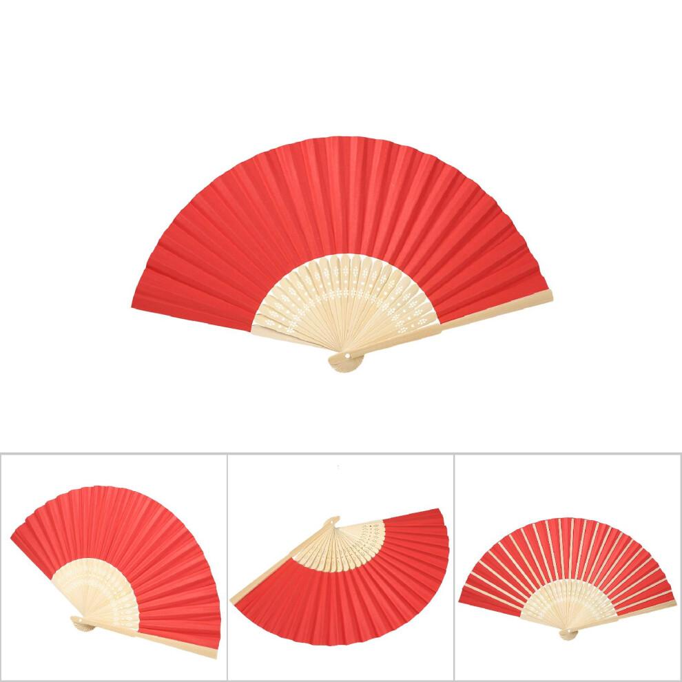 Handheld Folded Craft Fans with Traditional Craftsmanship, Japanese Chinese Fans Blending Bamboo and Paper for Use as Wedding Party Favors and Home