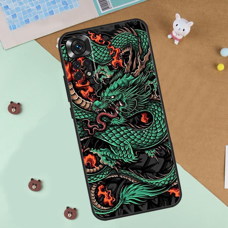 Chinese Dragon Case For Xiaomi Redmi 14C 10C 12C 13C Cover For Redmi Note 13 Pro 14 9 10 11 12 10S 11S 12S