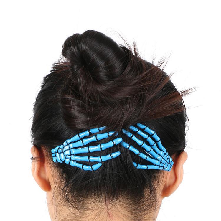 Harajuku Gothic Skull Hand Bone Hair Clip - Bloody Skull Grip