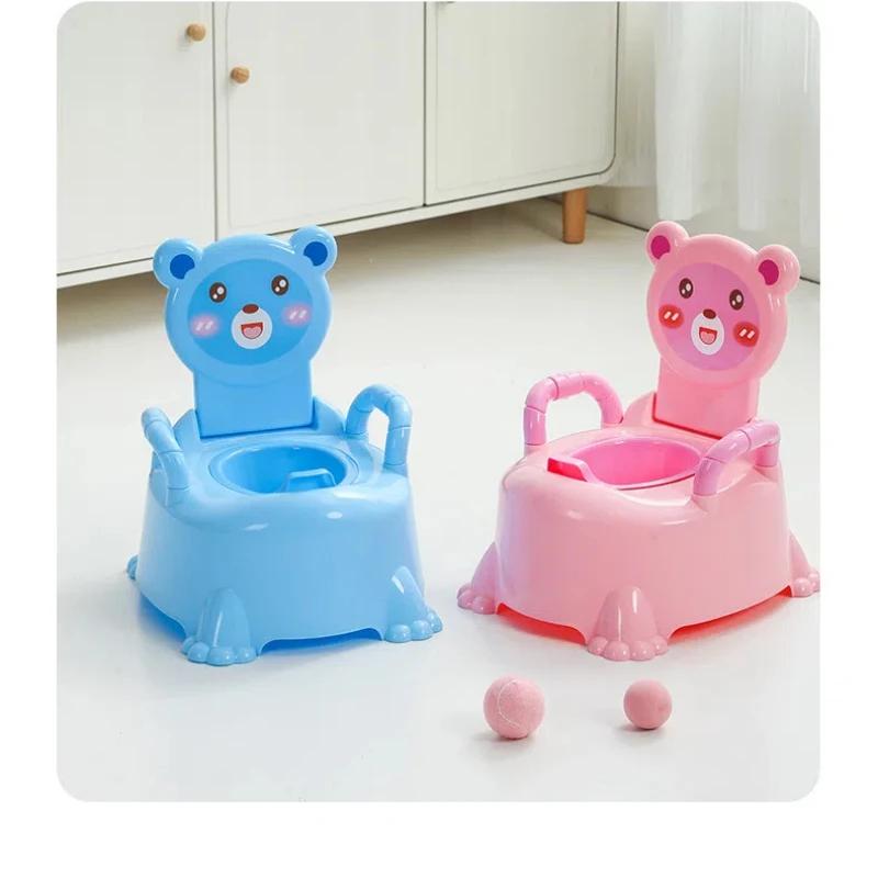 Bear-Shaped Potty Training Chair for Toddlers - Detachable Baby Toilet Seat Cartoon Design Anti-Slip Home Use for 1-3 Years Olds