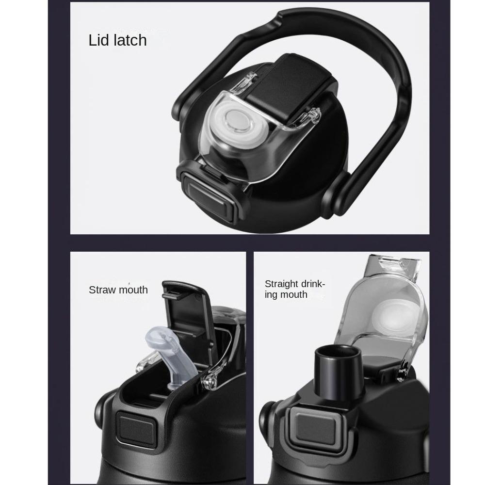 Termohrnek z nerezové oceli 304 s brčkem 2 v 1, kelímek na pití, kelímek na studenou vodu