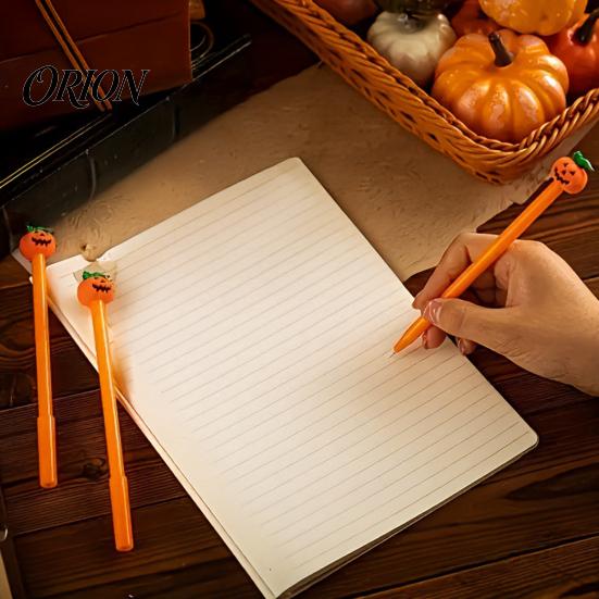 Długopisy na prezent świąteczny 10 szt. Długopisy żelowe na Halloween, Uroczy topper z twarzą dyni, Cienkopis 0,5 mm, czarny, do biura, szkoły, artykułów papierniczych, dla dzieci