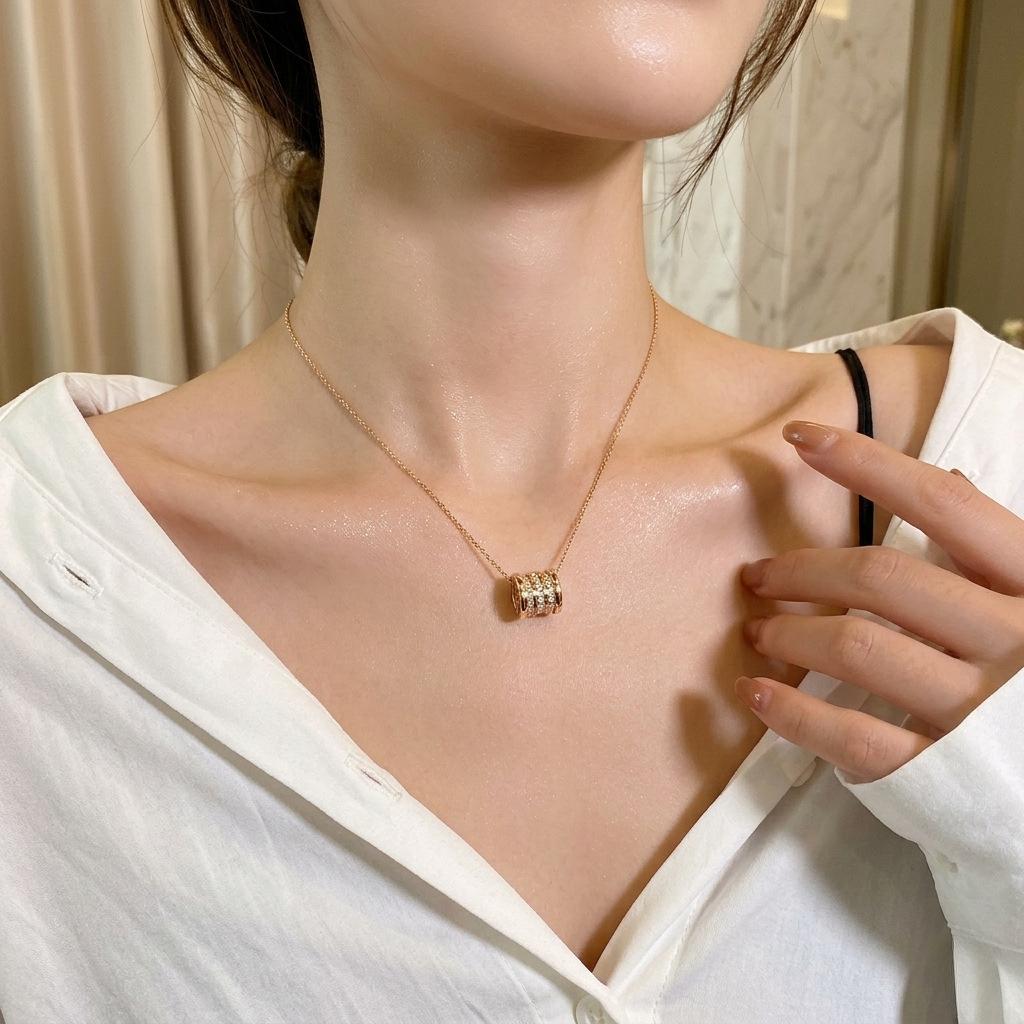 New Slim Waist Necklace for Women - Full Diamond Collar Chain - Elegant and Luxurious Instyle Versatile Neckpiece - Unique Design Accessories