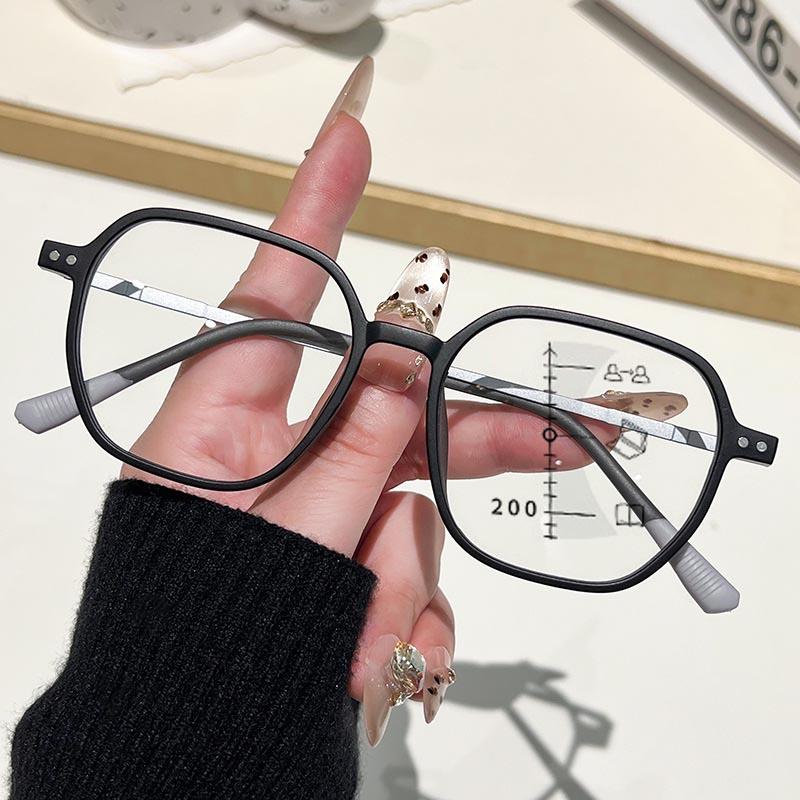 Retro Classic Square Frame Multifocal Reading Glasses Women Men Anti Blue Light Far Sight  Eyeglasses   Diopter