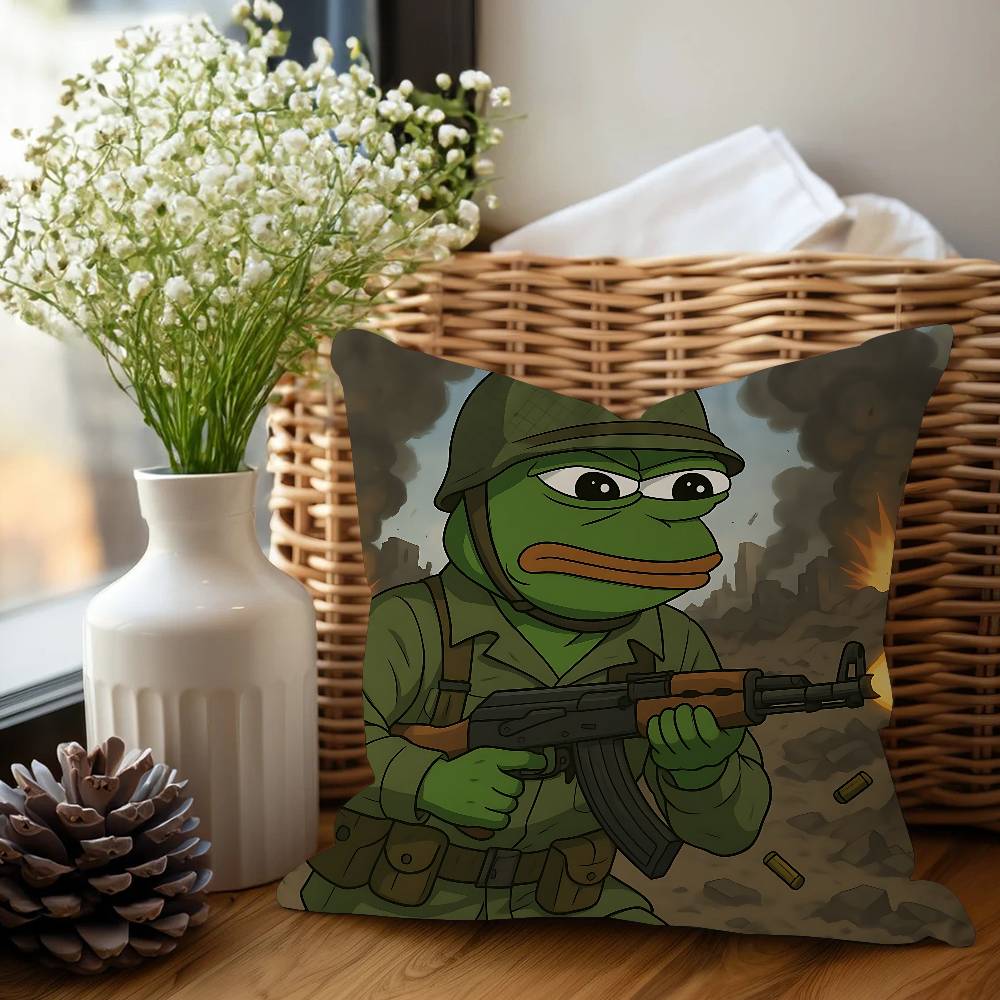 

Cartoon P-Pepe The Frog Pillow Cover Design Cushion Cover Decor Holiday Decorati 12x12Inch
