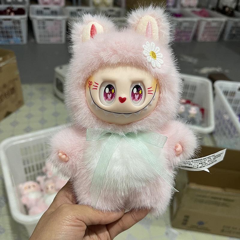 Cute Plush Doll Keychain with Ribbon - Stylish Bag Pendant and Adorable Toy Gift