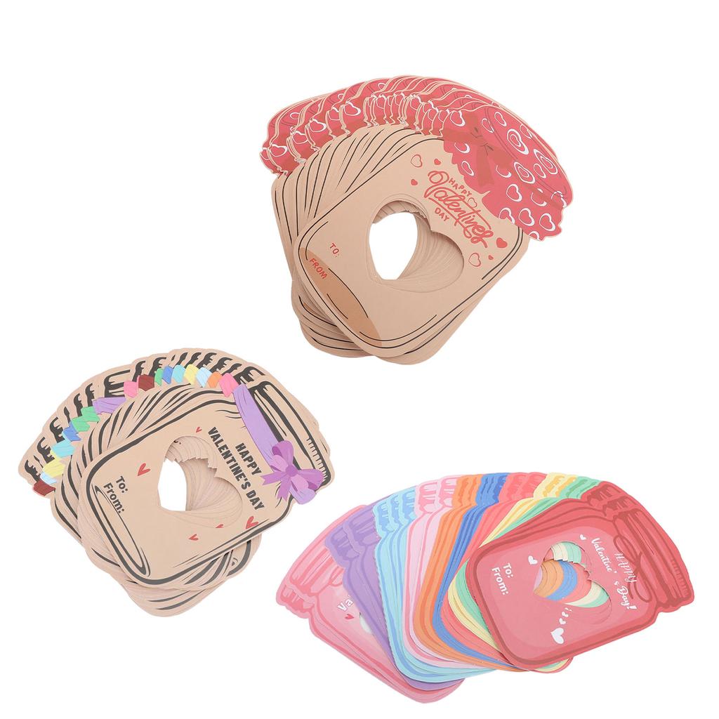 30PCS Valentines Day Cards for Kids Jar Gifts Exchange Valentine DIY Greeting Cards with Plastic Bag