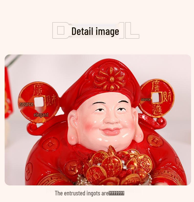 Gott des Reichtums Buddha Harzfigur - Heimdekoration & Geschenk