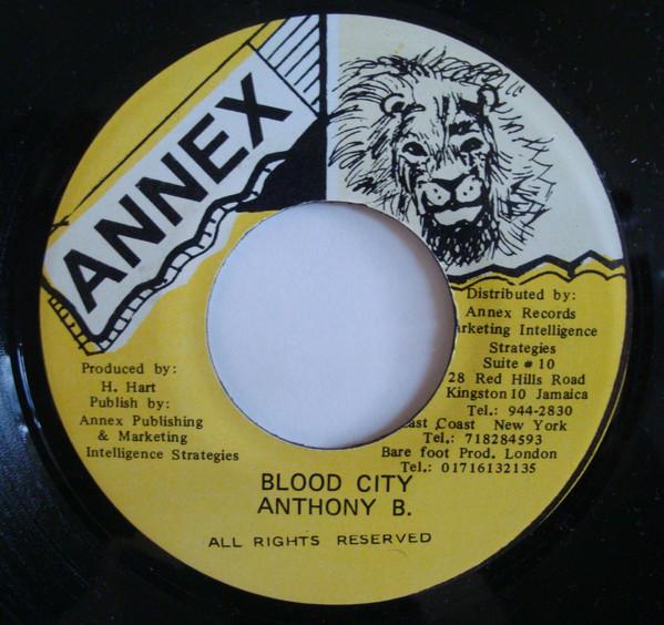 

7inch Record ANTHONY B - Blood City NONE Annex Jamaica Reggae, Ska & Dub Used