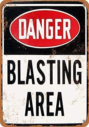 

Krouterebs Antique Metal Sign Danger Blasting Area Tin Sign Vintage Decoration Garage Home Garden Cafes Kitchen Wall Tin Signs 20x30cm（7.8x11.8inch）