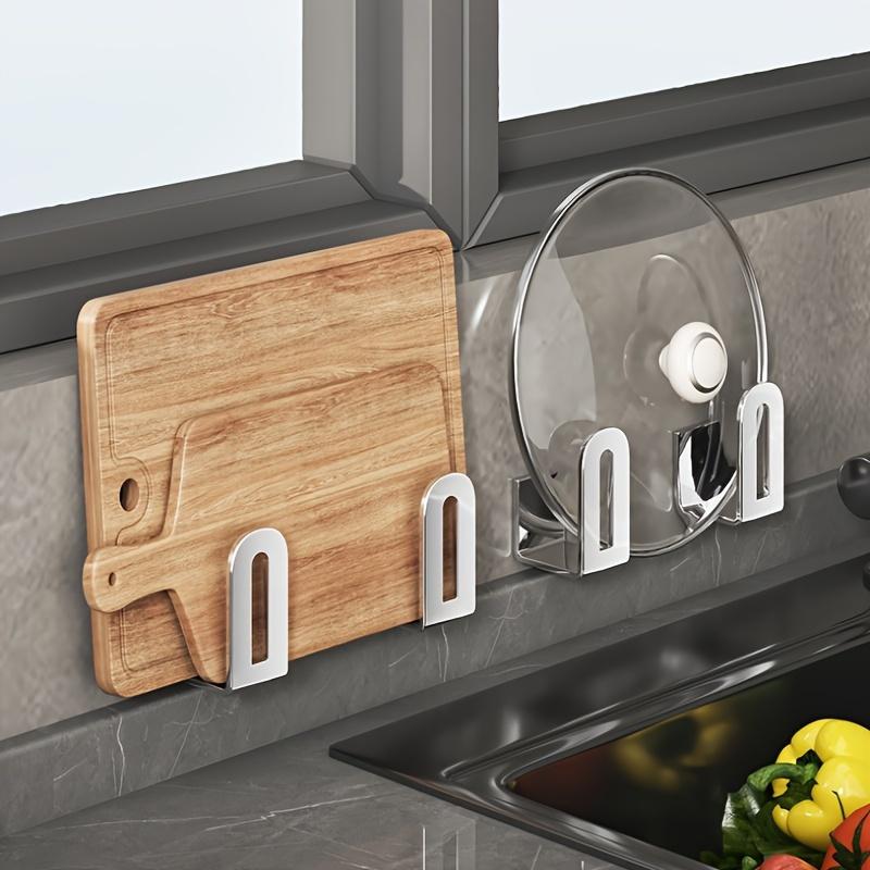 4pcs Punch-free 2-hook Rack Wooden Kitchen Rack Wall-mounted Multi-functional Storage Rack Ideal Household Storage Organizer For Kitchen Bathroom чёрный 689₽