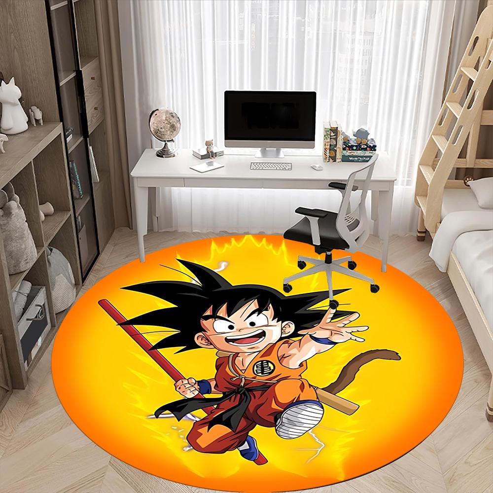 1pcGoku Saiyan Office Round Area Rug, Indoor Mat Suitable For Office,Bedroom Living Room Home Decor, Room Deco a0928165