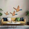 3 Pezzi: Decorazione Murale Artistica Anatra Verde alla Moda Creativa Decorazione Murale Anatra in Legno Soggiorno Ufficio Adesivi Murali Decorazione per la Casa