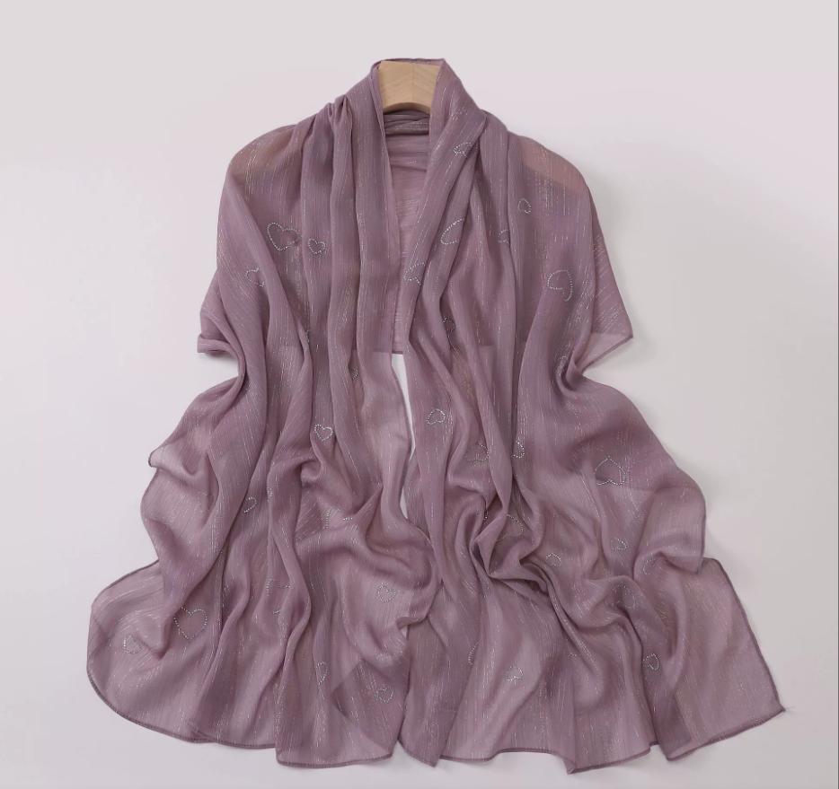 

Новый мусульманский хиджаб из жатого шифона со стразами, блестящий шарф для женщин, однотонный платок, обертывания, исламская повязка на голову, тюрбан