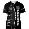 Pánské tričko Vintage tričko Letní oblečení Personalizované jméno Mechanik 3D tisk Topy 5xl Street Neformální Sportovní Oversized Pulovr