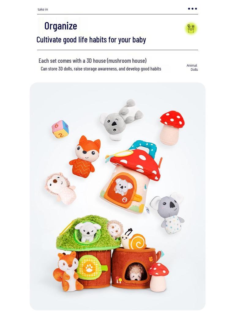 Jollybaby Early Education Doll Playhouse Set for Parent-Child Interaction with Flying Chess (1-3 Years)