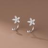 PONYKISS  Sterling Silver Zircon Flower Stud Earrings for Women Cute Fine  Plant Accessories Piercing Screw Ball