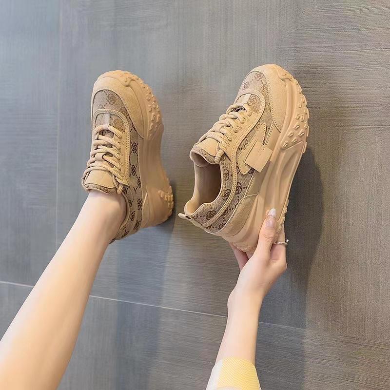 

Кроссовки на толстой подошве с внутренней платформой, женские, маленькие, ароматные, весенние, новые, универсальные, для маленьких ног, легкие, повседневные, для путешествий 41 хаки