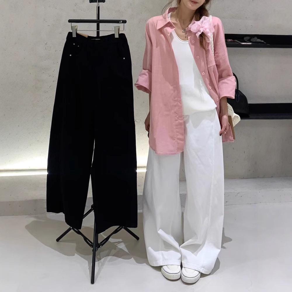 

Women s Plus Size Casual Washed Denim Wide-Leg Pants 3XL