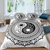Black And White Duvet Cover Set Bohemian Mandala Bedding Set For Kids Child Yin And Yang Polyester Comforter Cover King Size