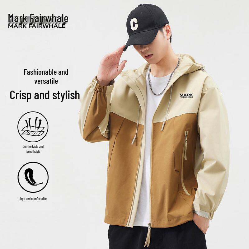 

Mark Fairwhale Men s Color Block Hooded Jacket 4XL