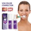 Dentifrice correcteur de couleur V34 30 ml Souris dentaire Élimine la plaque dentaire Tartre Rafraîchit l'haleine Hygiène bucco-dentaire Dents jaunes