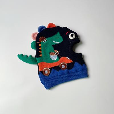Cartoon Dinosaur Kids Knitted Hat Boy Girl Beanie Protect Neck Cartoon Dinosaur Windproof Winter Child Knit Hat Warm Cute Kids Girls Earflap Caps
