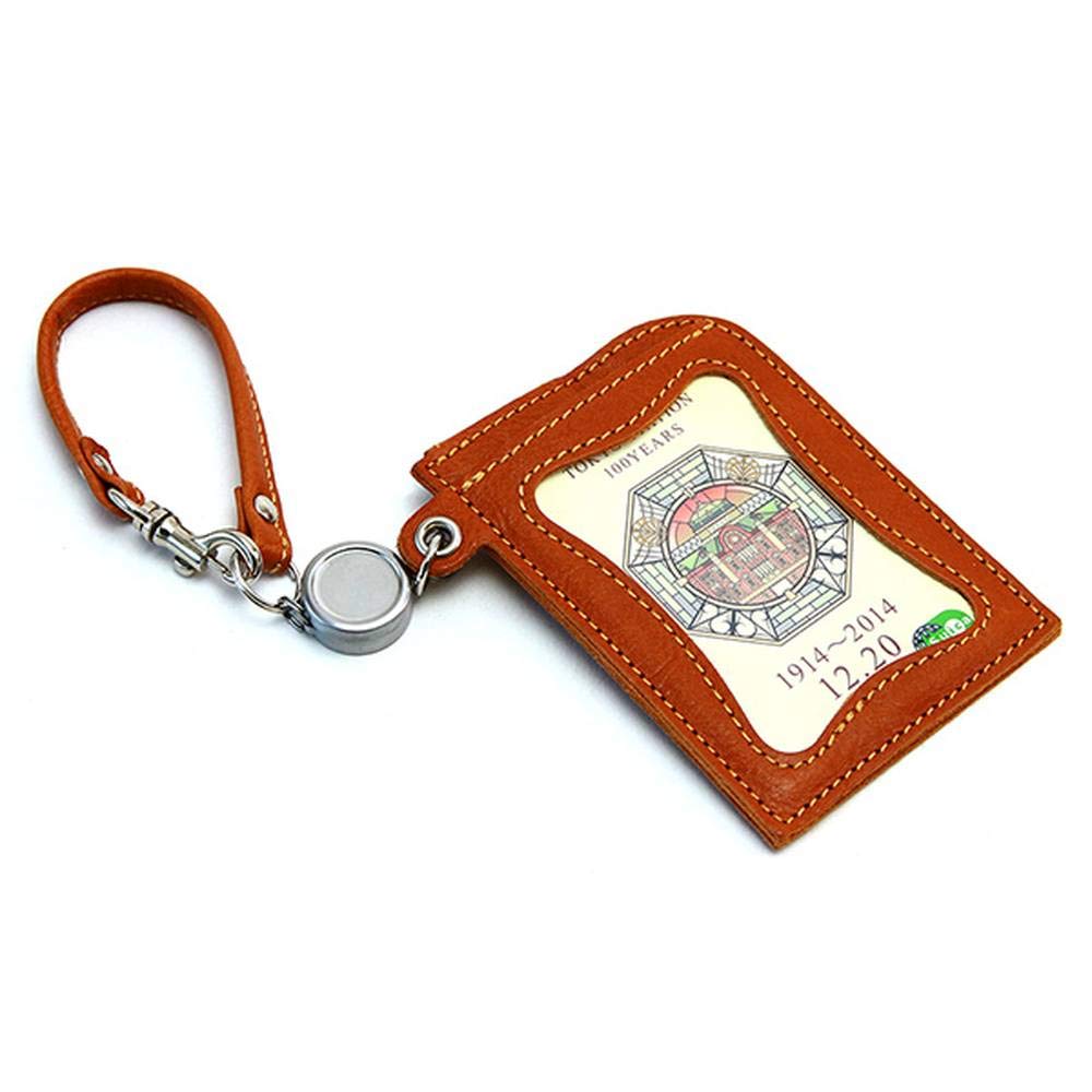 AGILITY affa "Seek" Pass Case with Reel, Holds 2 IC Cards, Made in Japan with Genuine Cowhide Leather