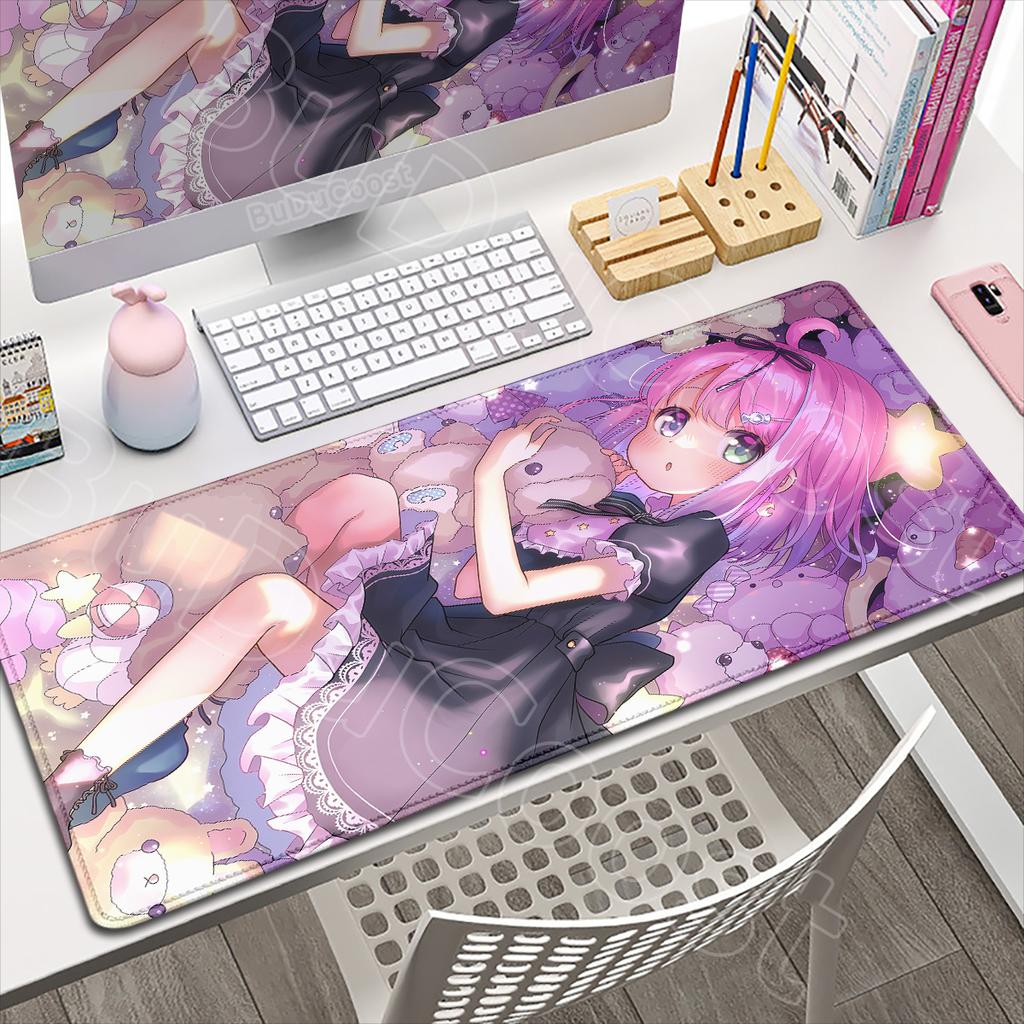 Hololive Anime Kawaii Girl Himemori Luna Mouse Pad Large Laptop Keyboard Mat Non-slip Rubber Base Office Mouse Mats XXL Desk Rug