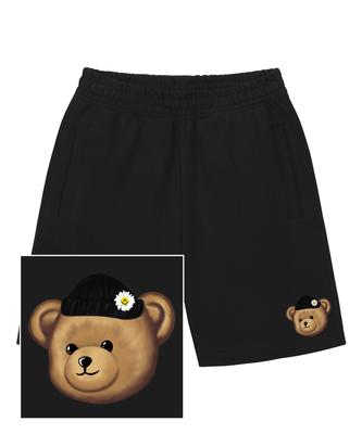 TRIPSHION Beanie Bear Logo Sweat Half Pants - Black