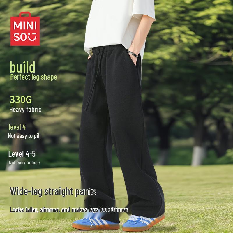 

MINISO Men s Autumn Loose Fit Straight-Leg Casual Pants L