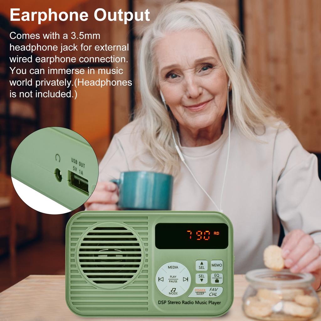 HanRongDa HRD-231 Portable FM Radio Wireless BT Speaker TF Card Music Player Multi-Function Radio