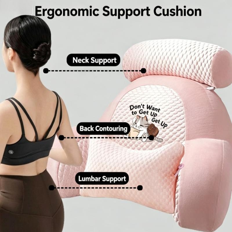 Double Headed Pillow  Comfortable Reading Bag On Bed  Support Waist Pillow Office Dormitory Living Room Sofa Waist Cushion