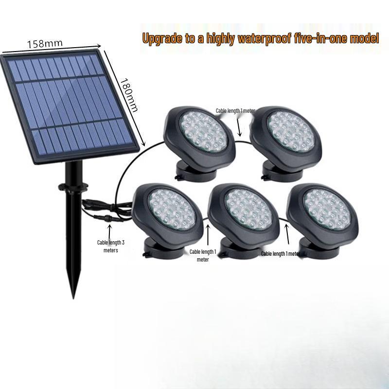 NuFeng Solar Powered RGB Underwater Spotlights