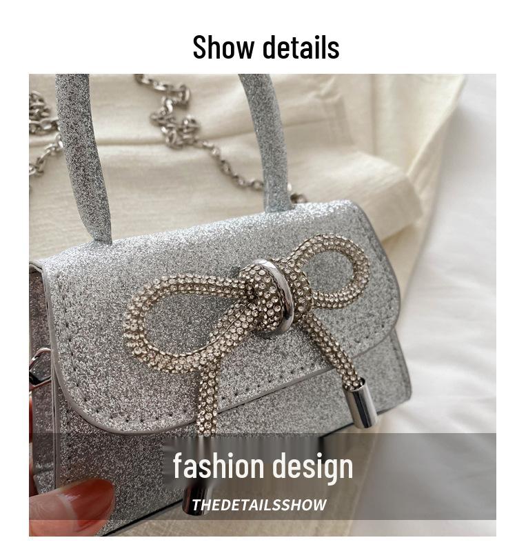 2024 French Chic Mini Textured Bow Crossbody Bag for Women