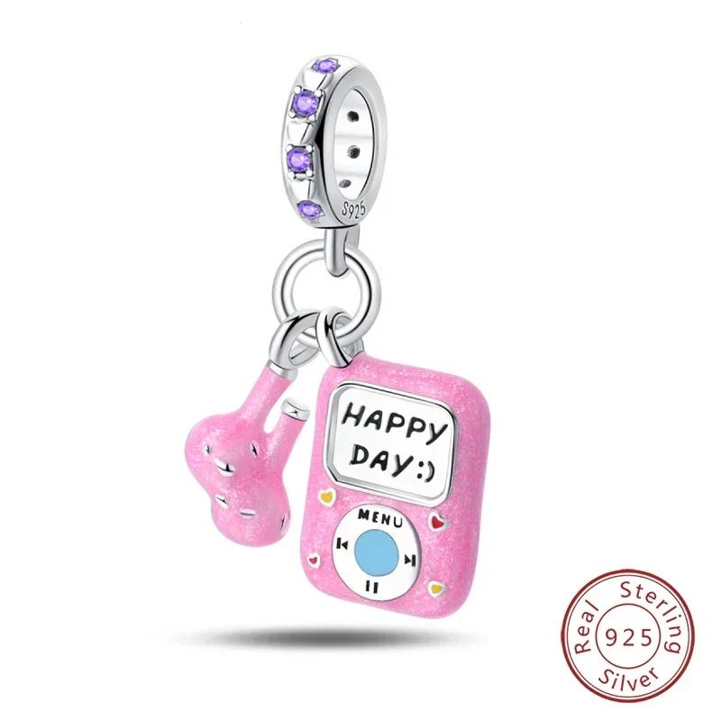 100% Copper Fashion Pink Princess Skirt Bag Lipstick Charms Beads Fit Original Bracelets Diy Jewelry Gifts