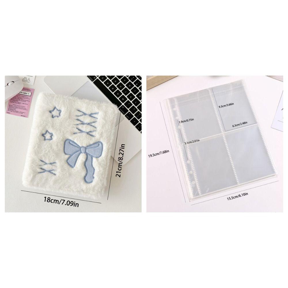 Korean Style Chasing Idol Photo Album Balletcore Bow Card Binder Plush Photocard Holder  Protecting