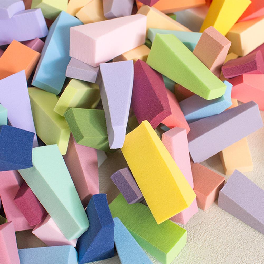 50Pcs Mix Colors Nail Sponge Triangle Soft Tool DIY Gel Polish Painting Foams Color Shadow Makeup Sponge
