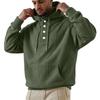 Sweat à capuche en velours côtelé pour homme, coupe ample, grandes poches, quatre boutons et, Sweatshirt décontracté de couleur