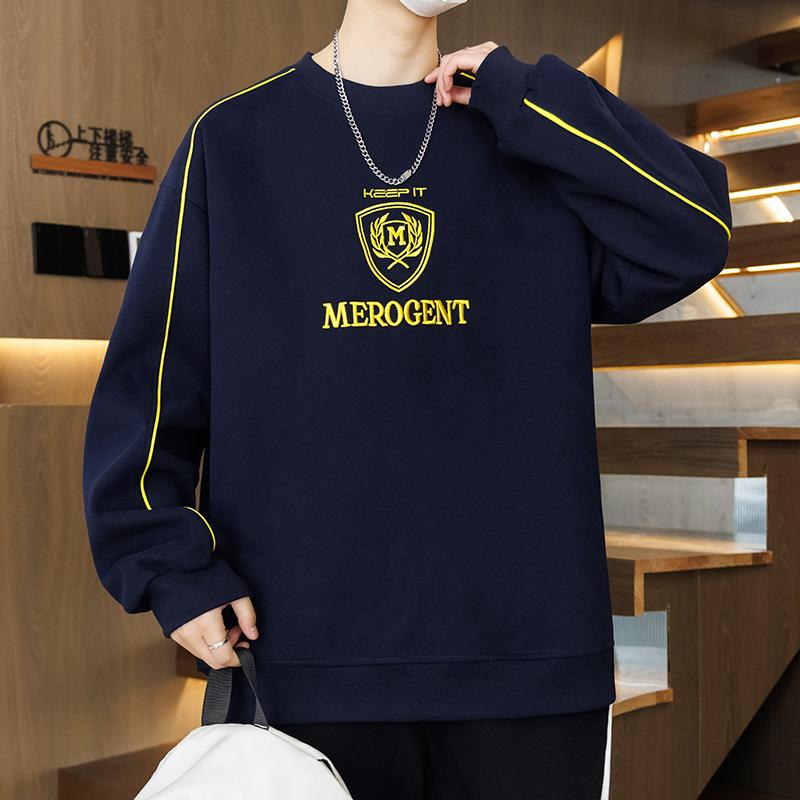 Autumn Crew Neck Sweater Boys Junior High School Students Long Sleeve T-Shirt Teen Handsome Older Kids Men's Top