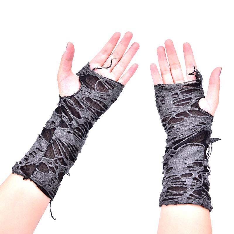 Пара готических рукавиц без пальцев — фото 5