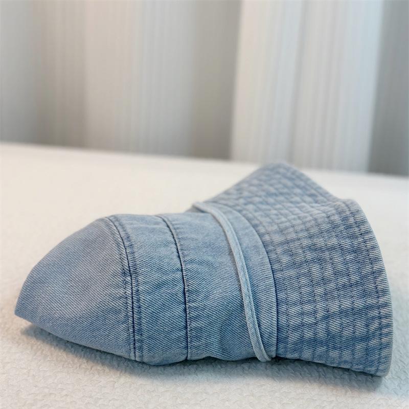 Retro- und altmodischer gewaschener Denim-Bucket-Hut für Damen im Frühling und Sommer, lässiger Basin-Hut, Sonnenschutzhut für Bergsteiger